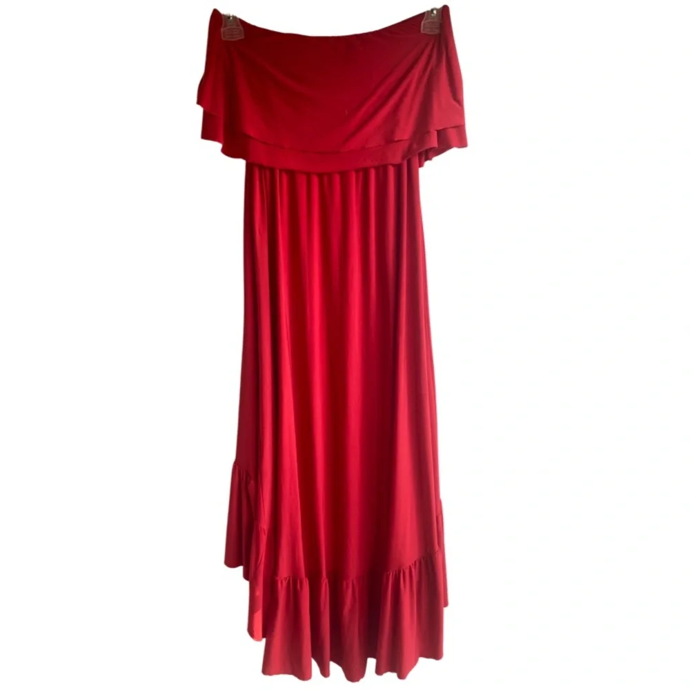 T-Bags Los Angeles Layered Ruffle High-Lo Dress - Picture 4 of 8